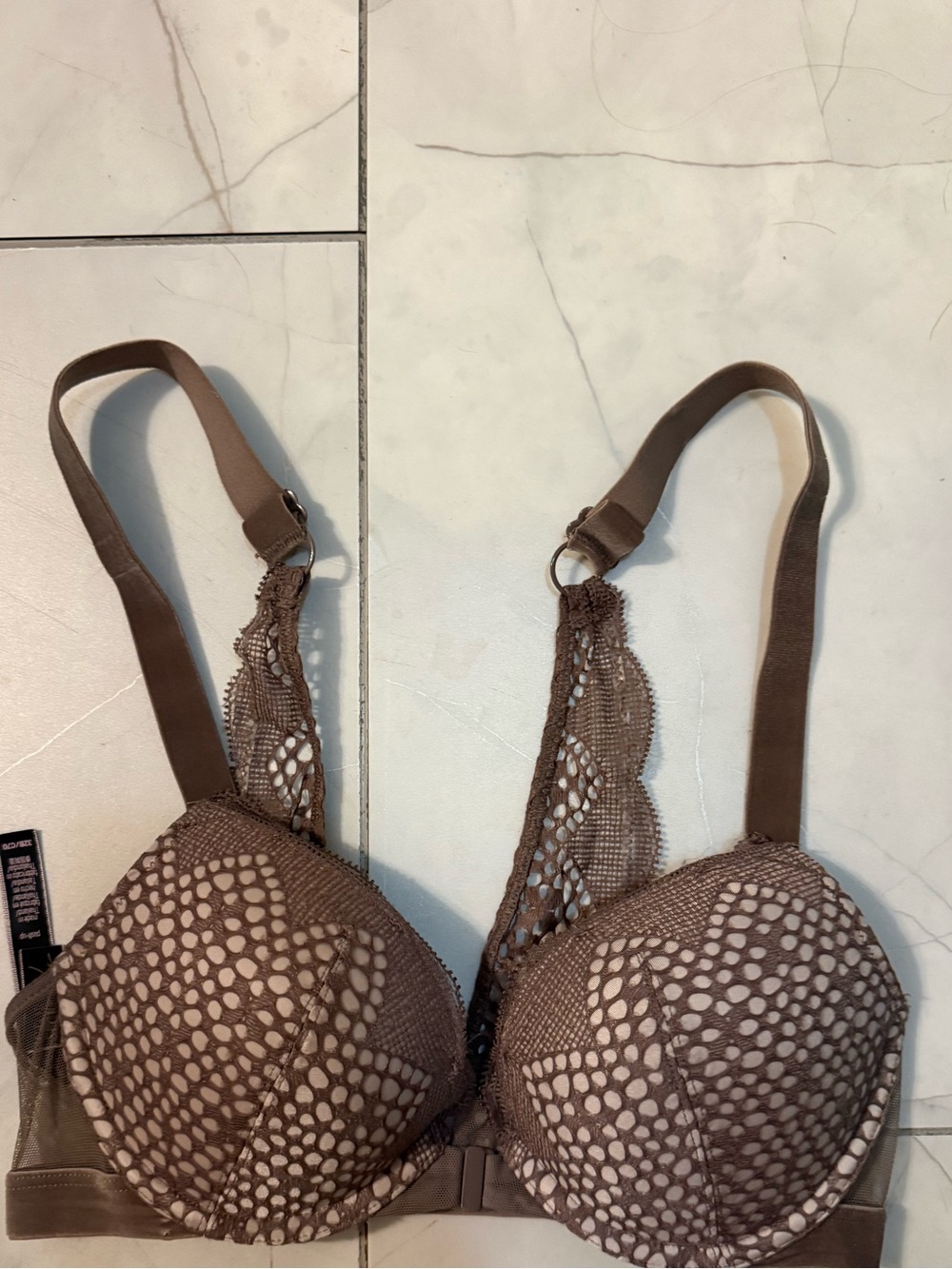 Victoria's Secret Brown Lace Overlay Padded Bra